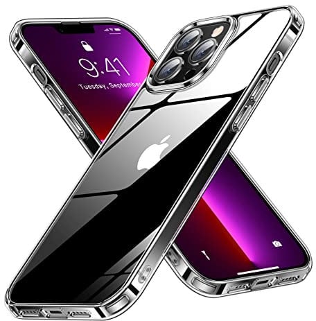 MAXIMUM RANGE E-SELLERS Crystal Clear Designed for iPhone 13 Pro Max Case, Never Yellow, Shockproof Protection, Soft TPU Phone Cases, Slim Fit Thin Cover 6.7-inch 5G, Clear