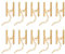 sourcing map 10Sets Slide on End Clasps with Lobster Claw Clasps & Extension Chain, 40mm Tube Slider Crimp Cord Ends for DIY Craft Making, Light Golden