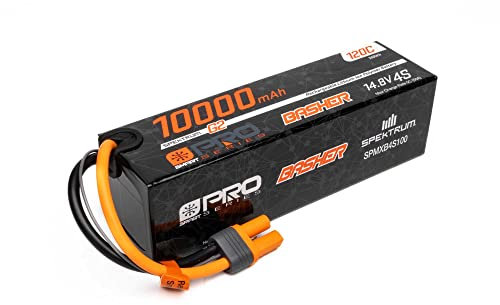 Spektrum Smart 10000mAh 4S 14.8V Smart Pro Basher LiPo 120C IC5 SPMXB4S100 Battery
