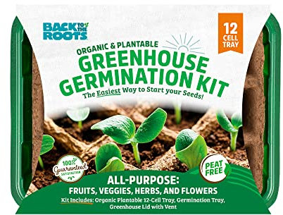Back to The Roots 12-Cell Greenhouse Germination Kit | Seed Starting Tray with Pots & Vented Lid for Indoor Gardening