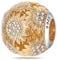 M&S Gold Sunflower Sun Charm Pave Bead Pendant, 925 Sterling Silver Dangle Charm, Compatible With Pandora & European Bracelet