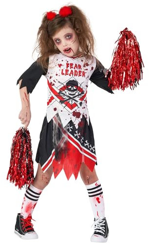 Morph Zombie Cheerleader Costume Kids, Halloween Costumes Zombie Cheerleader, Halloween Costumes For Kids, Medium
