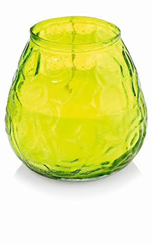 INNA-Glas Windlicht MAYELA mit Wachs gefüllt, apfelgrün, 10,5 cm, Ø10 cm, 48h - Deko Kerze im Glas