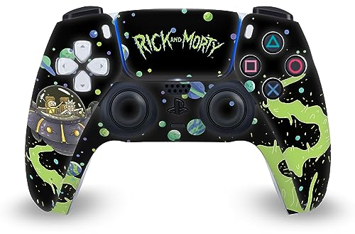 Head Case Designs Officially Licensed Rick And Morty The Space Cruiser Graphics Vinyl Faceplate Sticker Gaming Skin Decal Cover Compatible With Sony PlayStation 5 PS5 DualSense Controller