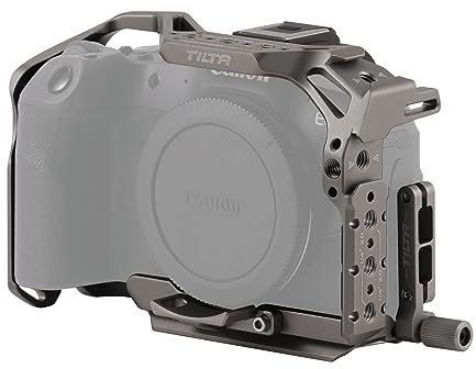 Tilta Jaula completa para cámara compatible con Canon R8 con soporte adaptador de montaje EF-R, abrazadera de cable micro HDMI y USB-C y llave Allen, gris titanio TA-T28-FCC-TG