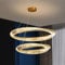 Moderne Led-Kronleuchter,K9 Kristall Wohnzimmerlampe,Runde Chandelier FüR Die Inneneinrichtung,Praktische Dimmbare Pendelleuchte FüR Wohnzimmer,Esszimmer,KüChe,Schlafzimmer D40+60Cm/15,7-23,6 Zoll