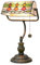 Blivuself Grün Tiffany Stil Banker Schreibtischlampe Rot Buntglas Lampen Vintage Schlafzimmer Nachttisch Studie Reißverschluss Pull Kette Leseschreibtisch Licht Retro Büro LED antike Schreibtischlampe