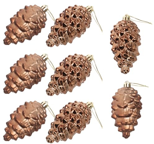 Ciieeo 8 Stück Weihnachts-Tannenzapfen-Kugel-Ornamente Zum Aufhängen Kunststoff-Tannenzapfen Weihnachtsbaumdekoration Künstliche Tannenzapfen Bruchsichere Weihnachtskugel