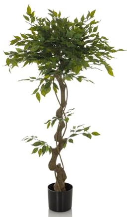 hjh OFFICE Plante Artificielle FICUS I Plante décorative Artificielle 120 cm, figuier de barbarie, Arbre Artificiel Facile d'entretien, Vert 871057