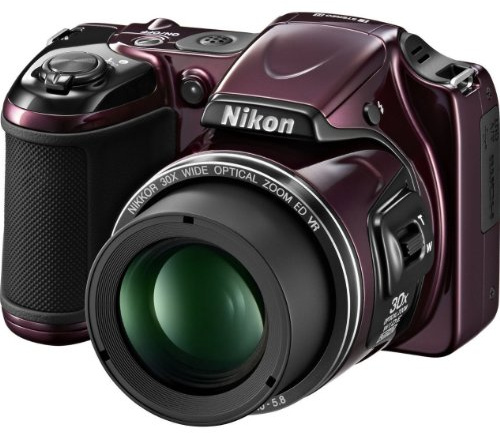 Nikon COOLPIX L820 16MP Digital Camera with 30x Zoom Plum (Renewed)