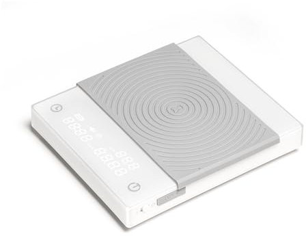 TIMEMORE Kaffeewaage Basic 2.0 Elektronische Espressowaage mit Wasserdurchflussmenge und Timer-Funktion, Freies Umschalten von Unzen/kg Einheiten, Digitalwaage für Küche/Backen/Kochen - Weiß