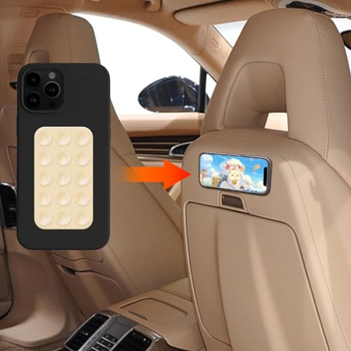 deemars Silikon-Saugnapf-Telefonhalterung Klebehalterung, Doppelseitige Saugnapf-Telefonhalterung, Anti-Rutsch Hands-Free Phone Sticky Holder Universal für Autos Windowns Sitze (Hellgelb)