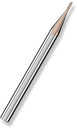 Cleqee 1 fresa de metal duro, fresa cuadrada de 1 mm, revestimiento AlTiN, 4 cuchillas CNC en espiral de metal duro, longitud de la hoja: 3 mm x longitud total 50 mm x diámetro del vástago 4 mm para