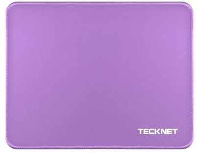 TECKNET Mauspad, 280 x 210 mm Gaming Mousepad mit Wasserdicht und Rutschfester Gummi für PC-Büro, Arbeit, Gaming, Studium, Laptop, Computer, Zuhause-Reines Lila