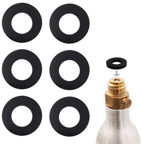 Buaak 6 Stück Sodastream Dichtungsring, Ersatzteile für Sodastream Cystal Sodaclub Wassermaxx MySodaPop Spudelino, Ersatzteile Dichtungsringe, Ersatzdichtung, Dichtung O-Ring Ersatz (Schwarz)