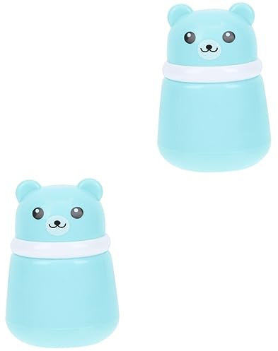 VICASKY Penaten Puder 2st Puderquaste Reise Babypuder Make-up-puderetui Make-up-reisebehälter Reise-hautpflegebehälter Behälter Für Körperpuder Babypuderflasche Make-up- Schwamm Blue Empty Cartoon Box