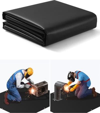 Manta de soldadura de 4 x 6 pies, manta ignífuga de fibra de vidrio recubierta de silicona, manta de soldadura ignífuga, diseñada para uso doméstico y exterior, para soldadura profesional y resistente