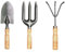 Acan Tradineur - Set de 3 Mini Herramientas de jardín con Mango de Madera, Quitar Malas Hierbas, huerto, Cultivos, jardinería, fácil manejo - 24,5 cm