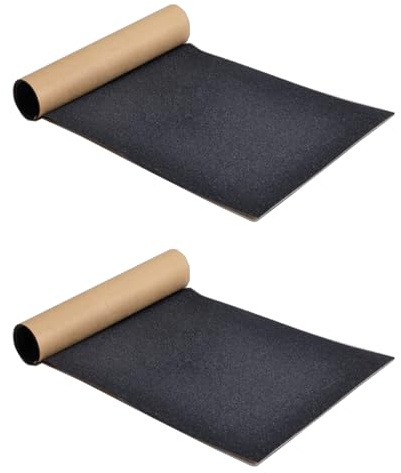 XIONGXIAOZHI 2 Stück Skateboard-Deck-Griffband Skateboards Sandpapier Griffband Sandpapier-Skateboard Scooter Selbstklebender Schwarzes Scooter Grip Tape Für Roller,Treppen,Stufen,Rollstuhl (81x21cm)