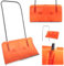 KADAX Schneeschieber mit Alu-Profilkante, breite Schneeschaufel mit Rädern, Schaufel mit Metallgriff, Schneeschippe mit Kunststoff-Blatt, Schneeräumer (Orange 3)