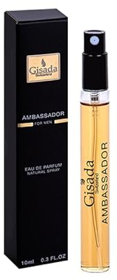 Gisada Ambassador Eau de Parfum für Herren, 10 ml, Frische Zitrusnoten, Blumige Herznoten, Holzige Basisnoten