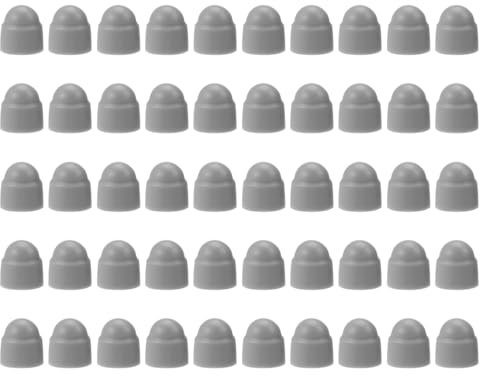 50 pièces Cache vis écrou de protection M8 clef de 13 mm, capuchons de protection hexagonaux, pour recouvrir les écrous et les têtes de vis hexagonales, plastique Grigio
