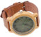 LIFKOME 1stück Herren Holzuhr Bambus Mit Echtem Lederarmband Vintage Casual Armbanduhr Für Männer Stil