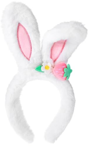 YQQYG Oreilles de lapin, oreilles de lapin de Pâques, costume de lapin rose, bandeau oreilles de lapin mignonnes en peluche, bandeau oreilles de lapin de Pâques, cosplay, fête costumée, accessoires de