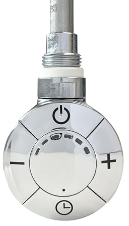 300w Chrome Thermostatic Electric Element Round Electric Towel Rail Radiator Heater