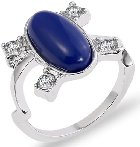 PRINCESS CUTENESS STORE Elena Gilbert Vampir-Ring mit blauem Stein, Acryl, Kein Edelstein