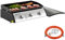 Outsunny Barbacoa de Gas de Acero, Placa de Gas Esmaltada de 3 Quemadores Potencia 7,5kW, Barbacoa Portátil con Zonas de Cocción 61x35,5cm, Regulador, Manguera y Tapa, Negro
