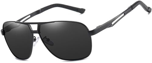 AORON Polarisierte Herren Sonnenbrille Polarisierte Outdoor Sportbrille 100% UV400 Schutz Fahren Sonnenbrille (Schwarz ,Schwarz)