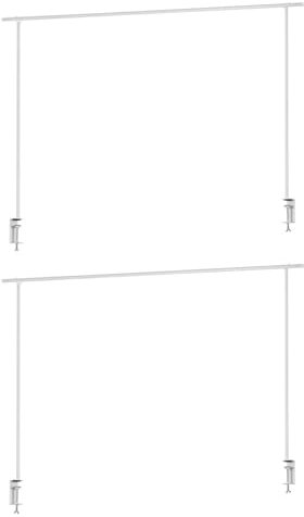 Home4You Deko-Tischgestelle 2er Set zum Klemmen - Breite 176 cm - Ausziehbar auf bis zu 250 cm - Metall - Weiß - Tischstange Dekostange Tischdekorationshalter