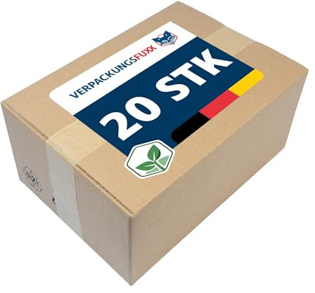VERPACKUNGSFUXX Faltkartons 20 Stück | 315 x 225 x 157 mm Außenmaß | stabile Versandkartons aus brauner Wellpappe | Kartons zum sicheren Verpacken & Versenden