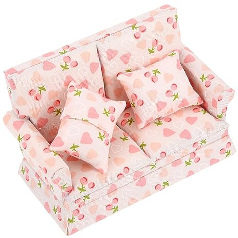 KICHOUSE 1Satz Miniaturmöbel Puppenhaus Sofa und Dekorative Couch für Kinderzimmer und Spielzimmer Fördert Kreativität und Fantasie