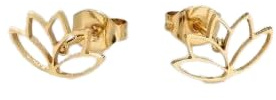⊹⊱ YOGA LOTUS EDELSTAHL STECKER IN GOLD ⊰⊹ goldfarbene Ohrringe einer minimalistischen Lotusblüte, antiallergisch, Stecker, Blume, Blüte