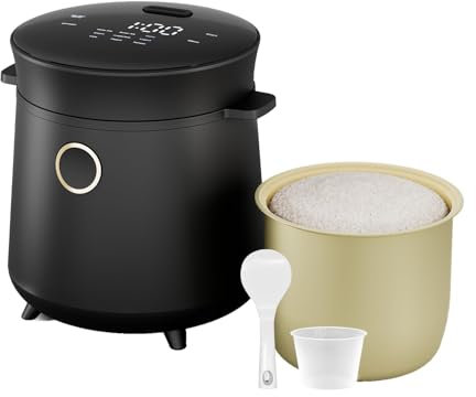 Mini Cuociriso Da 1,5 L Per 1-2 Persone – 9 Funzioni, Timer 24 Ore, Interno In Ceramica Antiaderente, Ideale Per Casa, Dormitori Ed Esterni