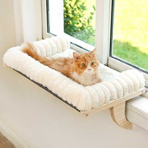 valigogo Cloud-Soft Cat Window Sill Perch, Zipper Design Cushion Pet Bed, L