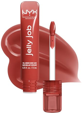 NYX Professional Makeup Lip Gloss, Plumping Peptide Formula, Jelly Filled | High-Shine Plumping Lip Gloss with Peptide Complex & Cherry Oil for Glassy, Non-Sticky Volume