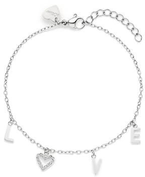 s.Oliver Damen Schmuck – Halsketten & Armbänder mit LOVE-Anhänger aus Edelstahl in verschiedenen Farben - Romantische Geschenkidee