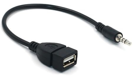 Generico USB hembra a macho de 3,5 mm – Adaptador de de audio y vídeo para | coche, audio AUX macho a USB hembra, cable convertidor adaptador para reproducir música con disco U en coche