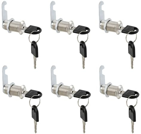 6PCS Serrures pour Boîte,Lettres avec Cylindre de 30 mm Cerradura Buzon,Sécurité Améliorée avec 4 Plaques de Serrure Différentes pour Meubles, Armoires, Camping-Cars et Bricolage