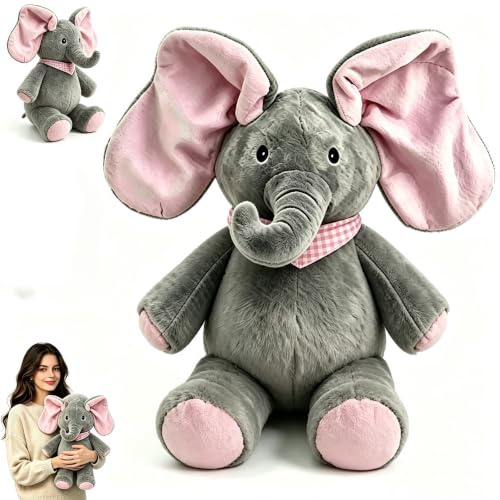ZVD Elefante de peluche eléctrico animado, estimula las habilidades motoras, auditivas y lingüísticas del niño a través de sonidos y movimientos atractivos, regalo para niños (rosa)