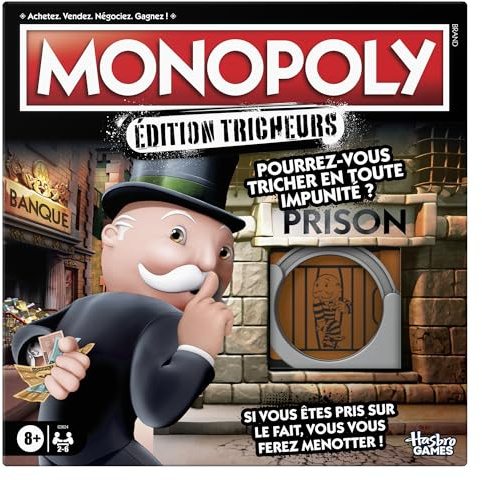 Monopoly : Betrüger-Edition, lustiges Familienbrettspiel für Kinder, Jugendliche und Erwachsene, 2-6 Spieler, ab 8 Jahren, Geschenk für die Familie