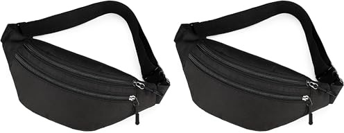 Bauchtasche, Tragbar Elegant Wasserdicht PU Leder Multifunktionale Hüfttasche, Gürteltasche Hüfttasche Sport für Männer und Frauen für Bauchtasche Festival, Laufen, Reisen, Wandern (Packung mit 2)