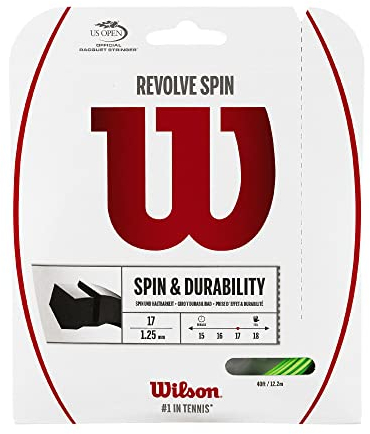 Wilson WRZ956900 Corda da Tennis Revolve Spin, 12.2 m, Unisex, Verde, 1.25 mm