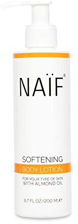 NAÏF Zartpflegende Bodylotion mit Leinsamenöl, Macadamia-Extrakt und Avocado - Ohne aggressive Chemikalien, 200 ml