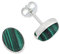 Ohrstecker 925 Silber Malachit grüner gestreifter Stein Edelstein Ohrringe echt Silber Damen Sterling Silber Stecker Geschenk(MOS-040-10)