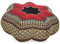 Livasia Meditationskissen Stern - Ø 30x15cm - Yogakissen mit Kapok, Pouf, Bodenkissen sternförmig Yoga Zen Meditation, Zafukissen für Garten und Balkon, Sitzkissen handgefertigt (Schwarz/Rot)