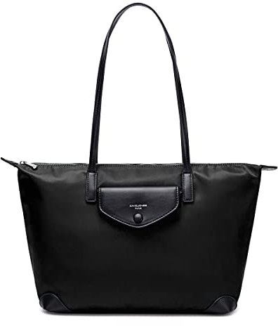 David Jones - Damen Tote Shopper Nylon wasserdichte Handtasche - Tragetasche Schultertasche - Shopping Bag Große Kapazität - Umhängetasche Schultertasche Casual Arbeit Reise - Schwarz